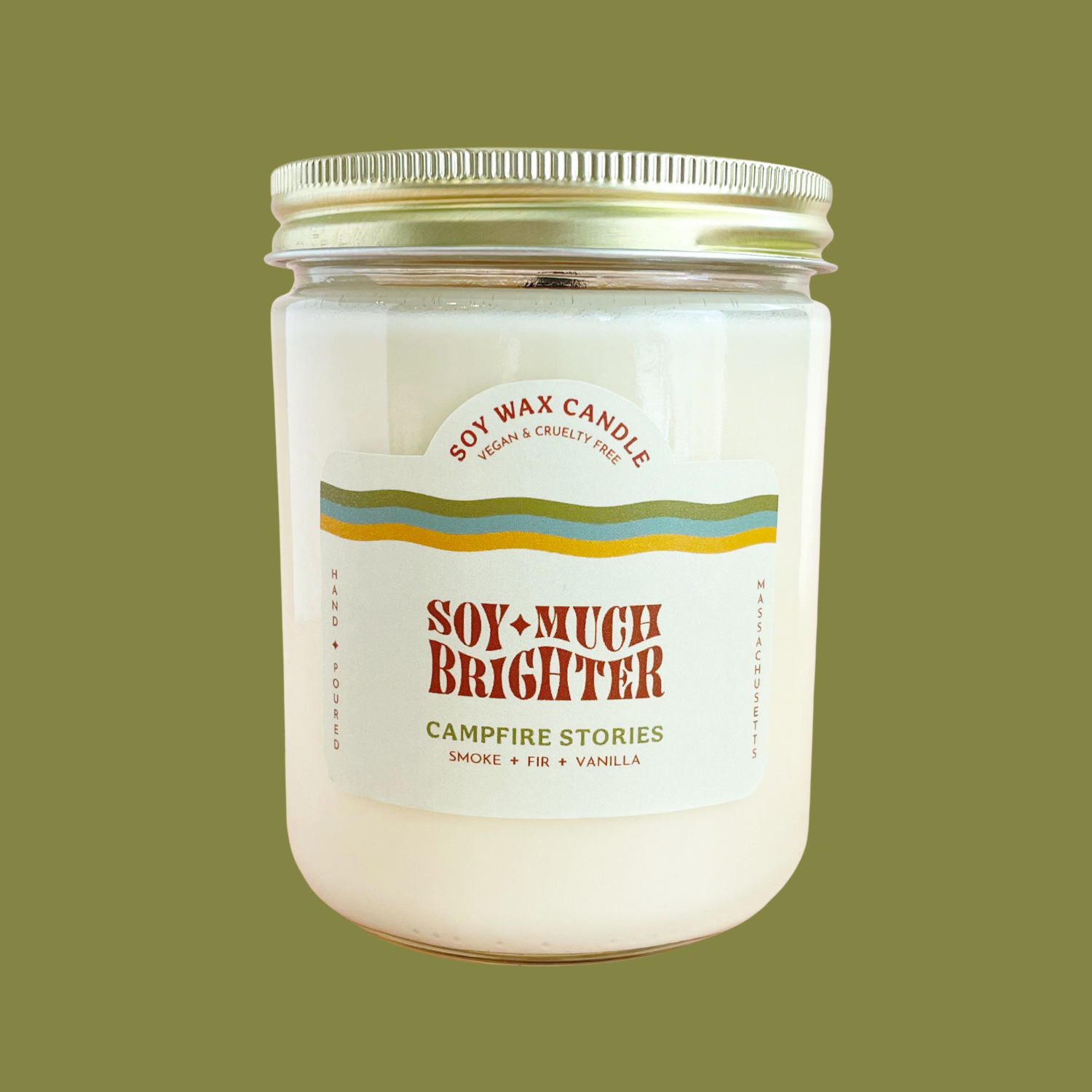 Soy Much Brighter Candle Co. - Vente Bougie en bocal - Campfire Stories//Bougie non toxique à la cire de soja1