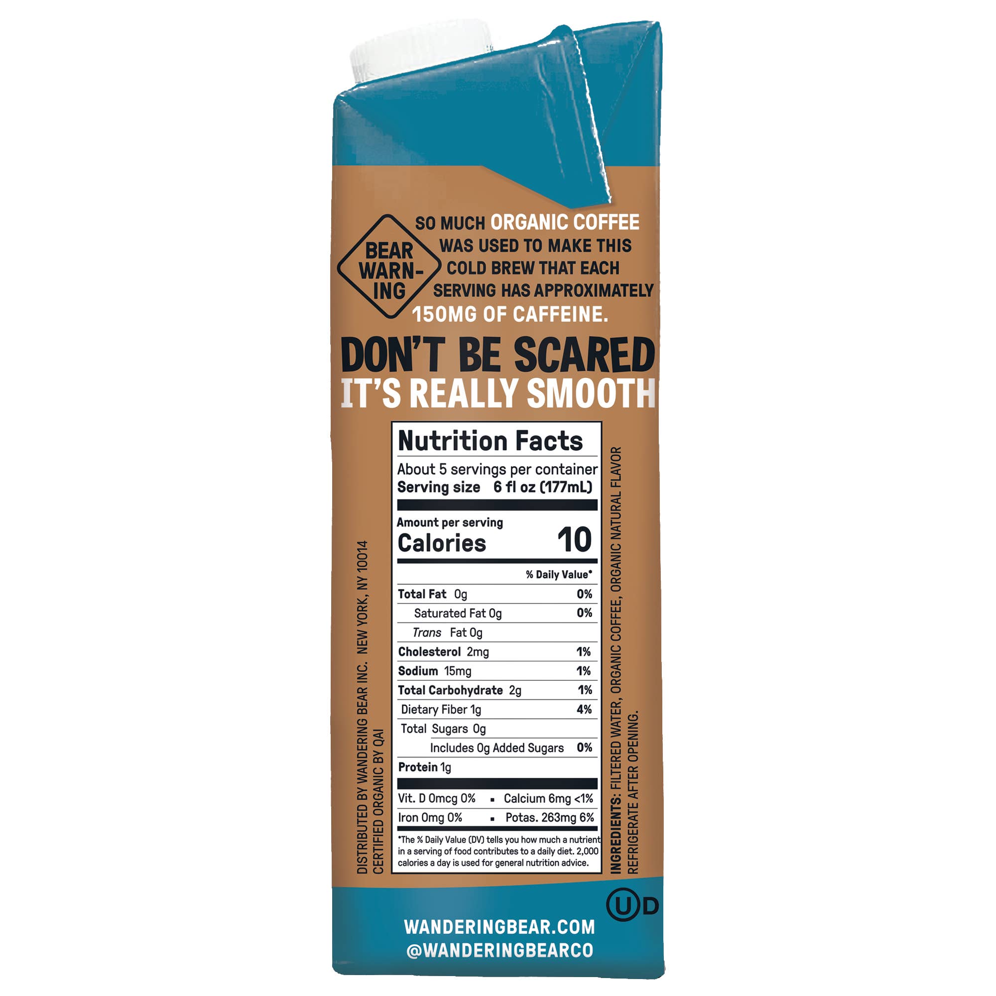 Wandering Bear - Wholesale Iced Coffee/Cold Brew - Wandering Bear Cold Brew Coffee, Vanilla - 32oz, 6 pack2