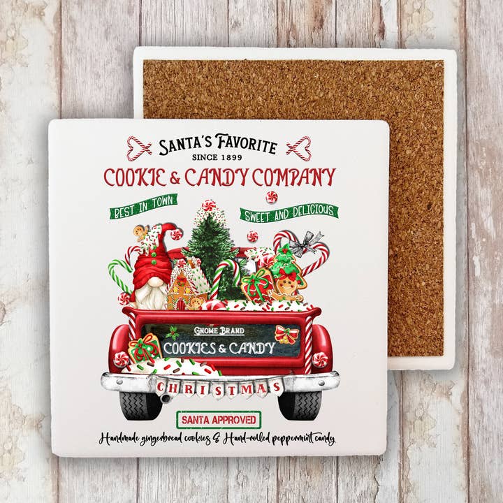 Steinuntersetzer mit den Lieblingskeksen des Weihnachtsmanns für den Großhandel von Avery Lane Gifts