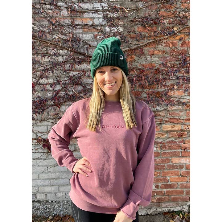 Jupmode - Wholesale Sweatshirt - Unisex - Ohioan Ohio State Pride Embroidered Sweatshirt (Maroon)2