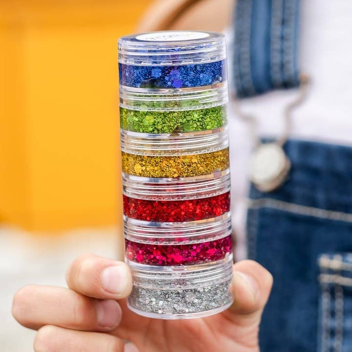 Rainbow Hair Glitter Stack | School is Cool Collection for wholesale by Gussy Up Bow Co