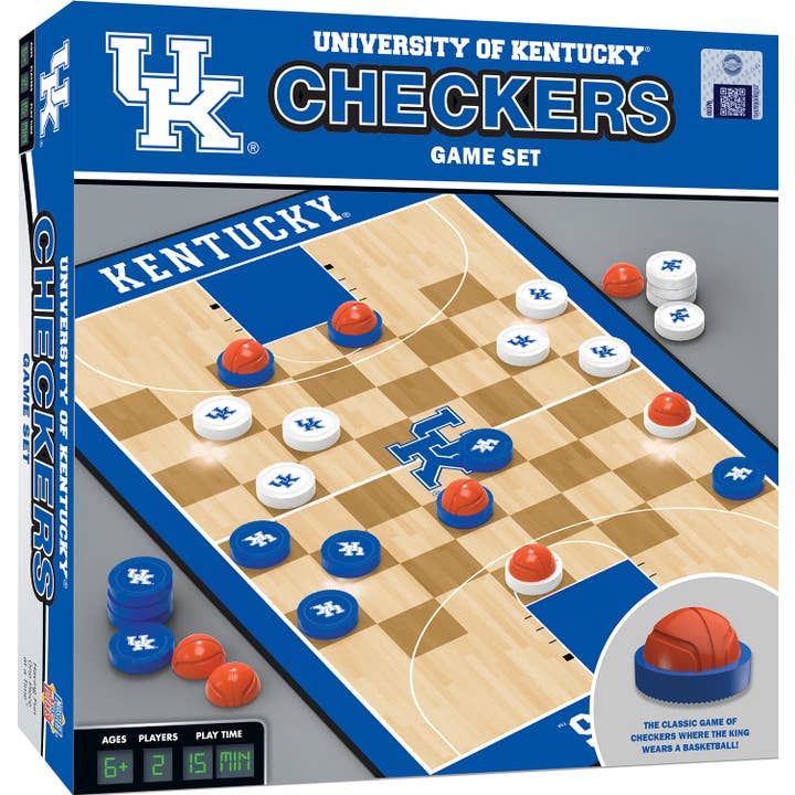 Kentucky Wildcats Checkers Board Game for wholesale by Masterpieces Puzzles