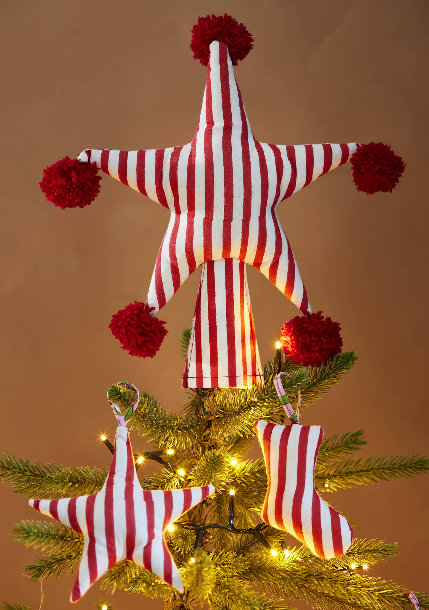 Namaste - Wholesale Tree Topper - Arana Block Print Star Tree Topper1