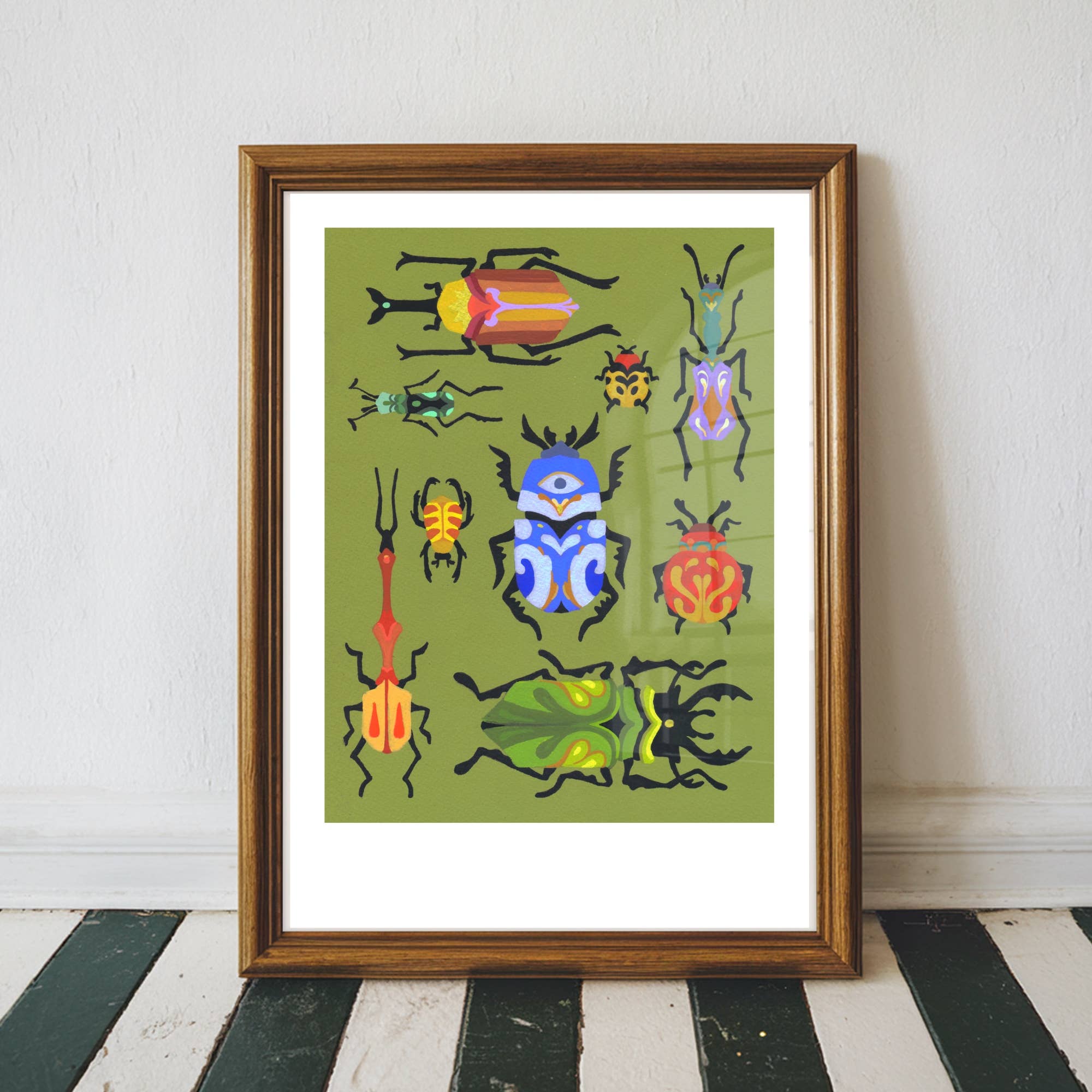 Ashlea Bechaz Illustration - Wholesale Art print - Giclee Art Print - A Barrage of Beetles