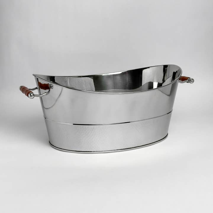 India Handicrafts Inc - Wholesale Decorative Tabletop Object - Stainless Steel Tub Bone Handle Hammered4