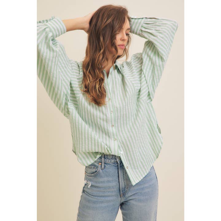 VOLUMINOUS SLEEVED BUTTON-DOWN COTTON STRIPE SHIRT and other Purchase Wholesale button down shirts. Free Returns & Net 60 Terms on Faire trending on Faire.