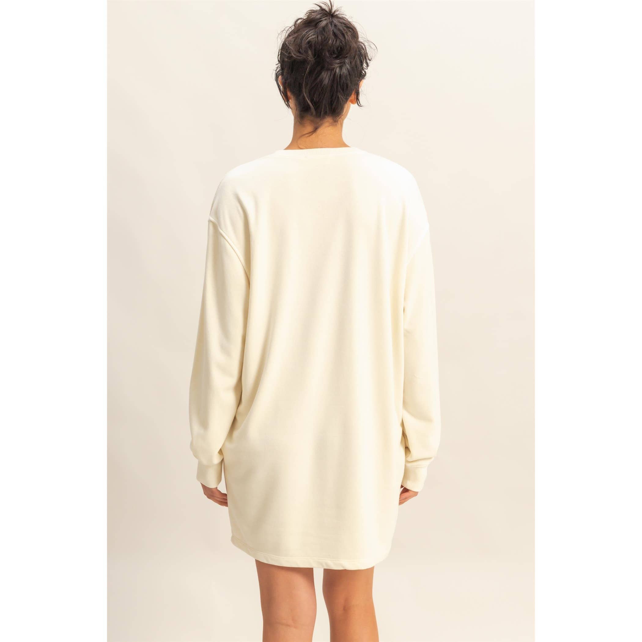 Double Zero - Wholesale Dress - Women's - Long Sleeve Oversized Mini Dress29