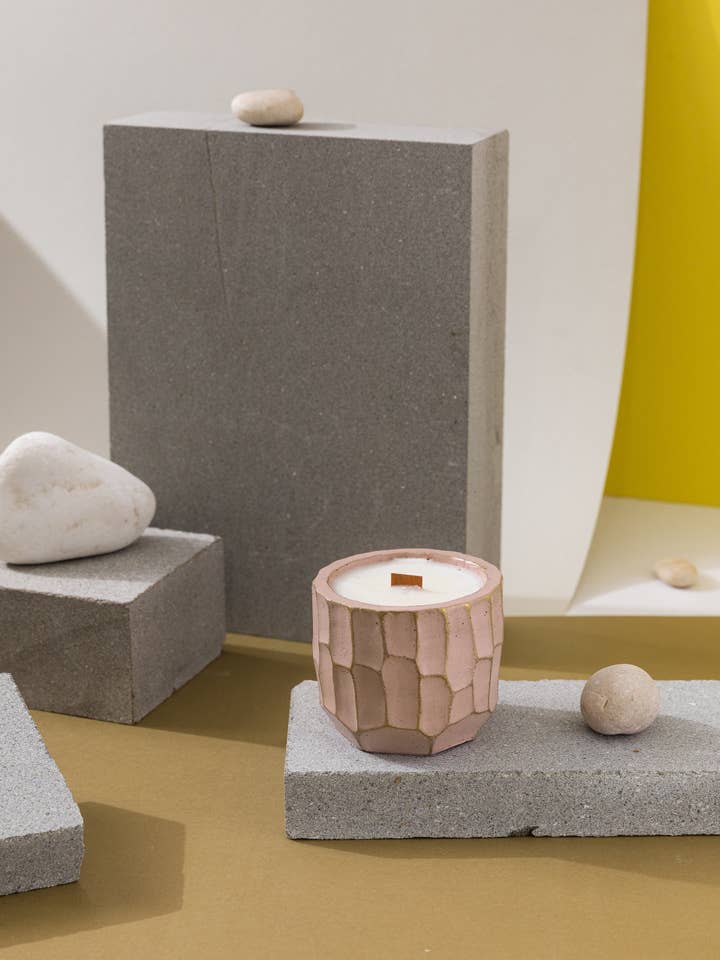 Handmade Concrete Soy Candle | Organic Soy Wax Candle In Concrete Pot | Home Decor | Scented Soy Wax |Gift | Decoration |Objects for wholesale by Nema Concept