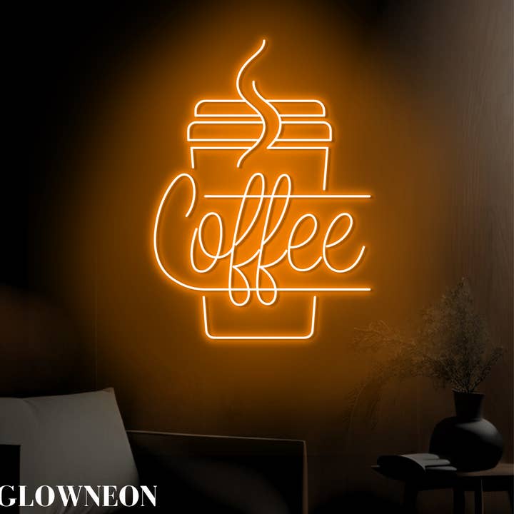 Glow Neon - Wholesale Wall sign - Coffee Light Up Neon Sign, Coffee Shop Decor, Cafeteria Sign1