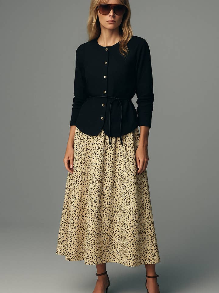 CONJUNTO DE CAMISA Y FALDA CON CINTURÓN DE CUERO para venta al por mayor de Touché Privé EU