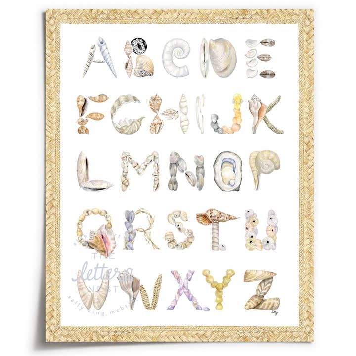 Shell Alphabet Print | Unframed for wholesale by The Letter Nest