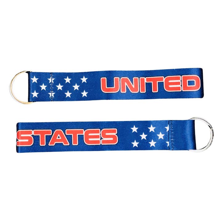 Porte-clés Tissu - Étoiles Drapeau États-Unis - USA - K112 pour la vente par Astur Pins