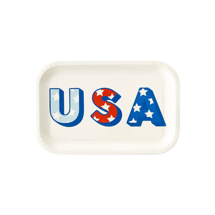 My Mind’s Eye - Wholesale Disposable Plate - PLTS365G-MME - USA Shaped Paper Plate