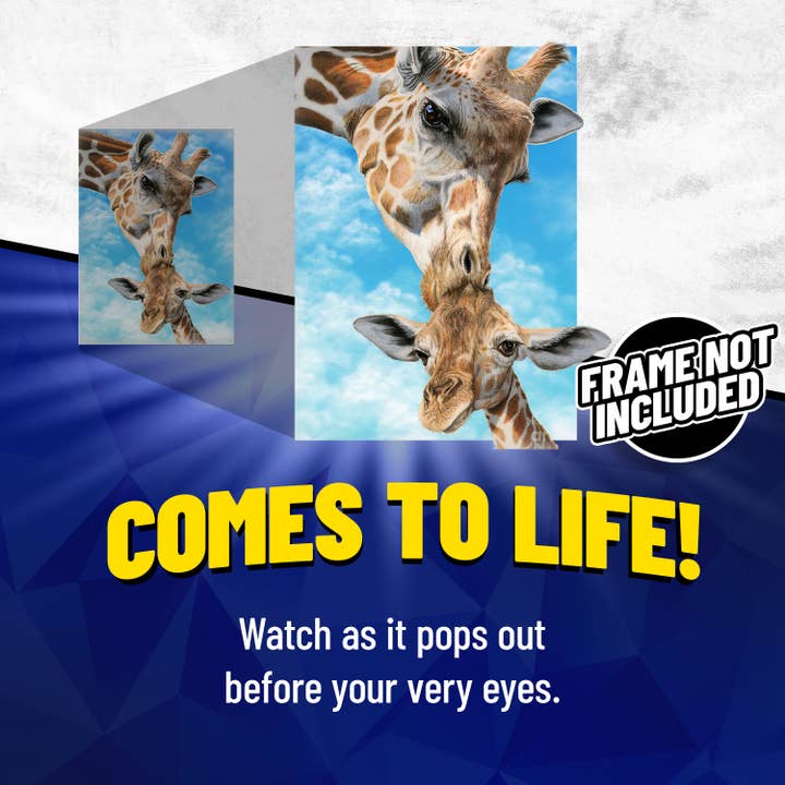 Lentics - Wholesale Poster - Mom & Baby Giraffe 3D Lenticular Poster Print Wall Art