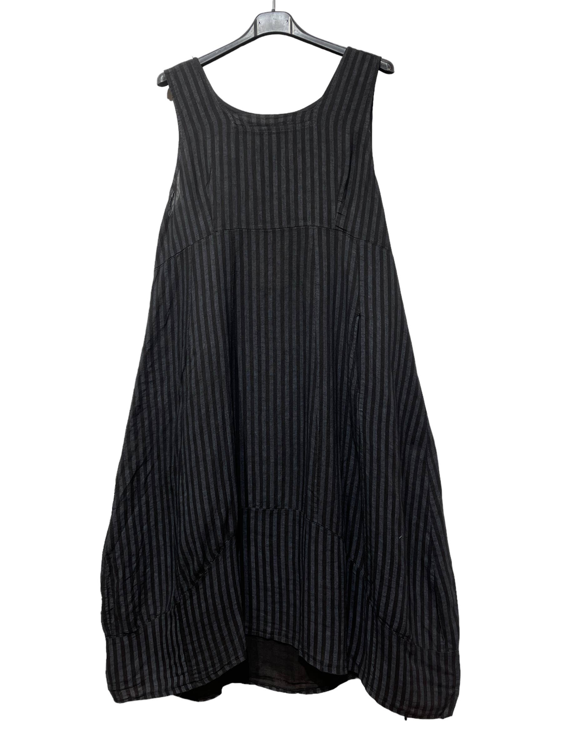 LINEN & COTTON HOUSE - Wholesale Dress - Women's - ROBE EN LIN 322 8119 RAYÉE PRINTEMPS ÉTÉ VÊTEMENTS46