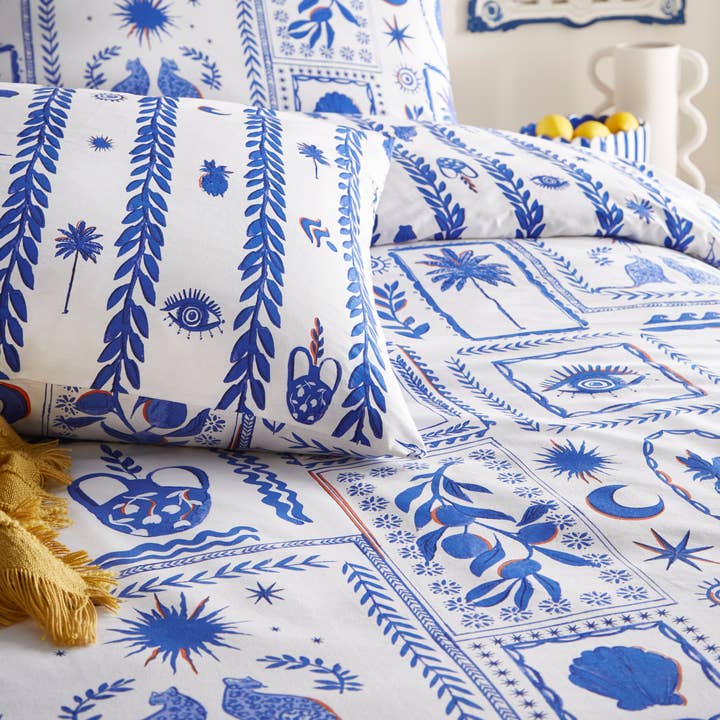 Frieze Abstract Duvet Cover Set Blue for wholesale on Faire