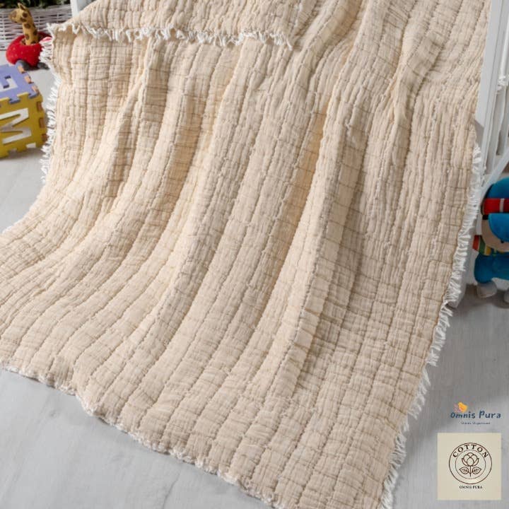 Omnis Pura – wholesale Quilt – Kids & Baby – 100% Cotton Muslin Baby Quilted Blanket – Unisex 115x125 cm