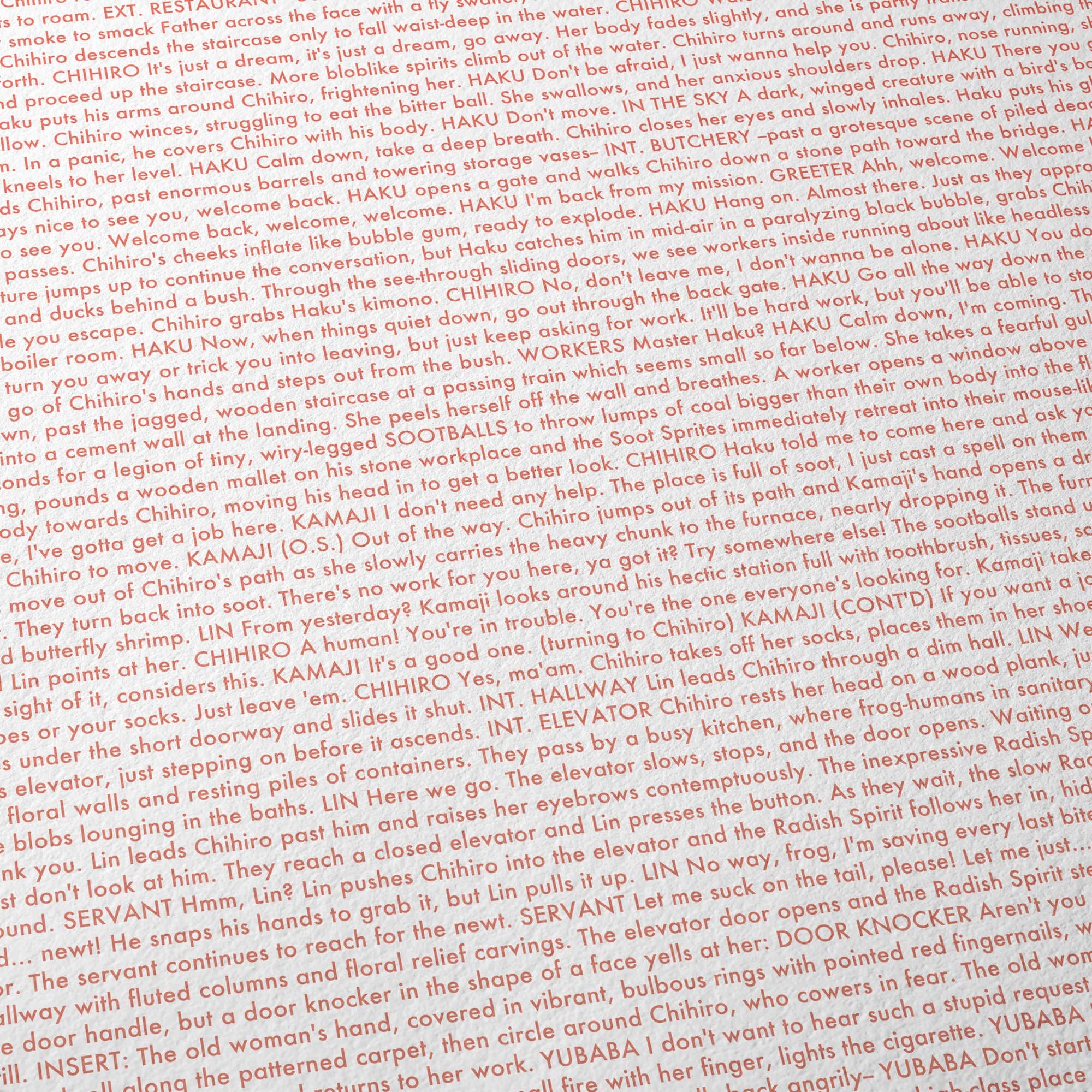 Fade Out Prints – Impressão artística por atacado – Spirited Away Roteiro Poster do Filme3