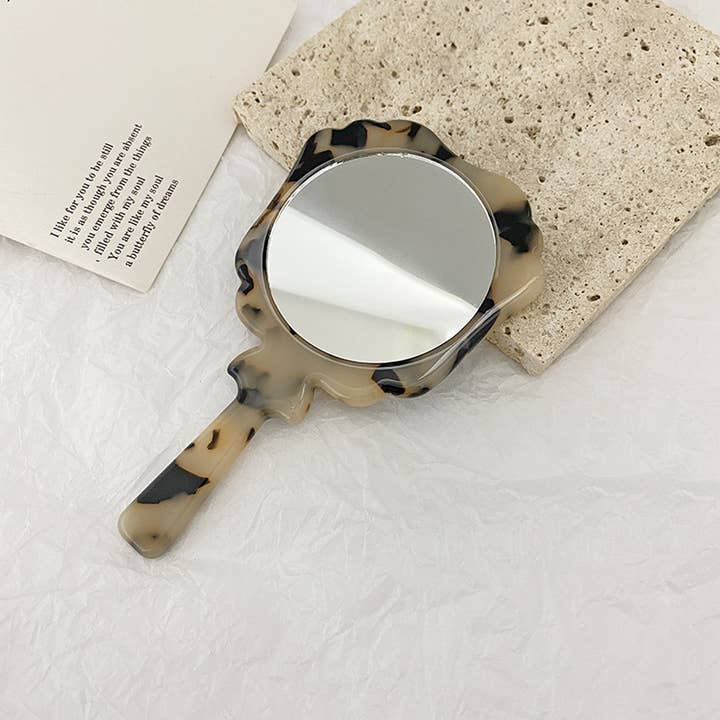 ACCITY - Wholesale Compact Mirror - Vintage Acetate Handheld Round Makeup Mirror_CWMM63994