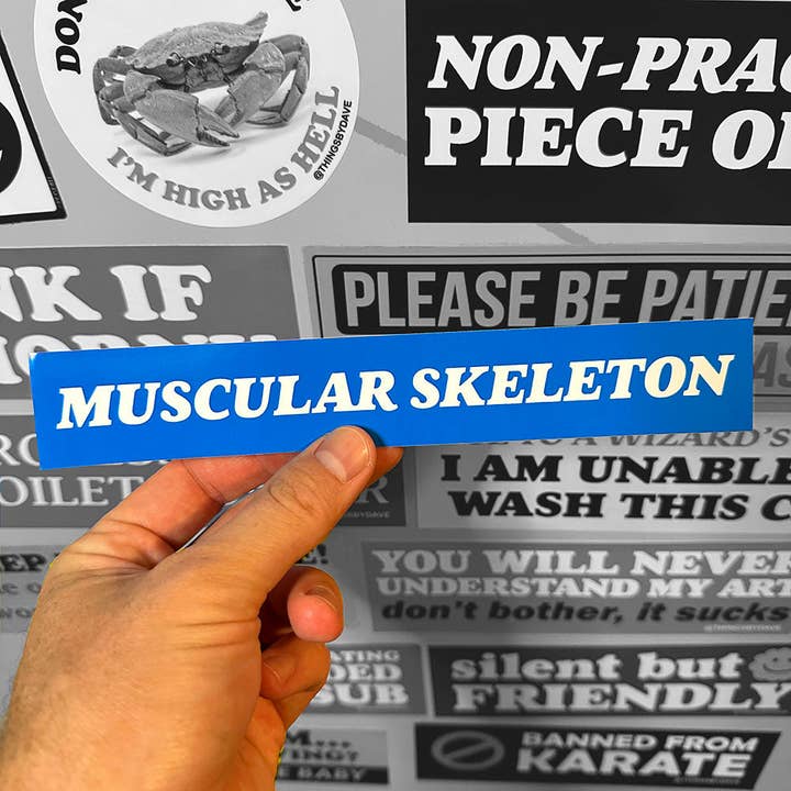 Things By Dave - Wholesale Sticker - MUSCULAR SKELETON Bumper Sticker1