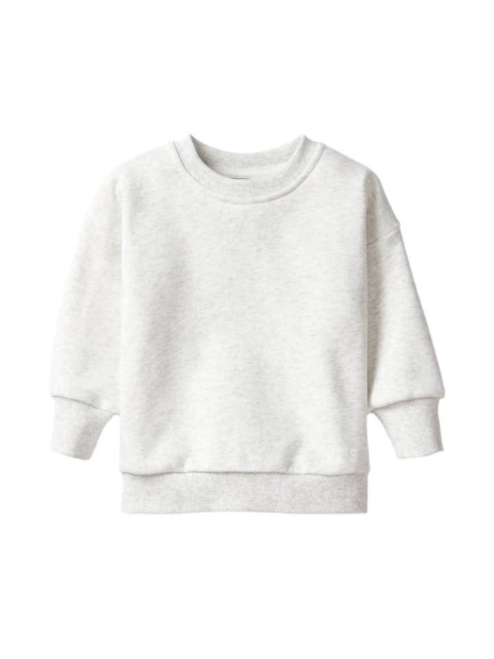 Elevated Crewneck - Light Heather Grey for wholesale by Little Bipsy