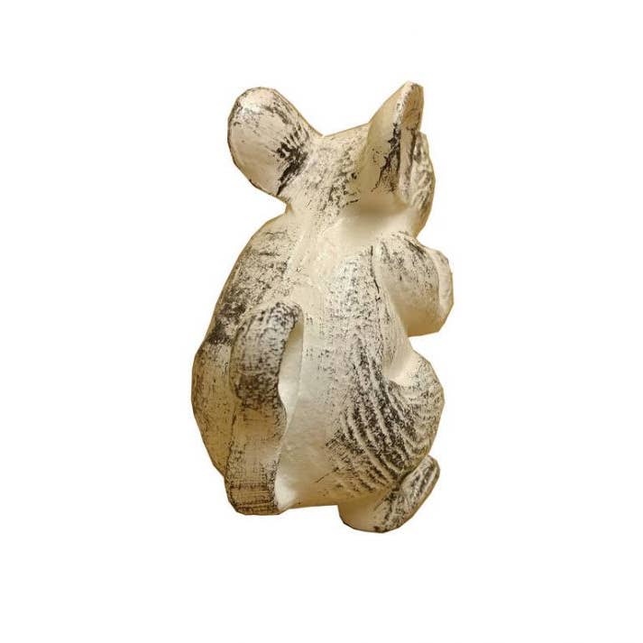 Hampton Nautical – wholesale Bookend – Set of 2 - Whitewashed Cast Iron Mouse Book Ends 5"