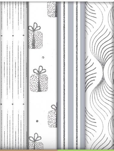 Luxury Glitter Roll wrap Silver Wedding Celebrations for wholesale by The Unique Paper Company