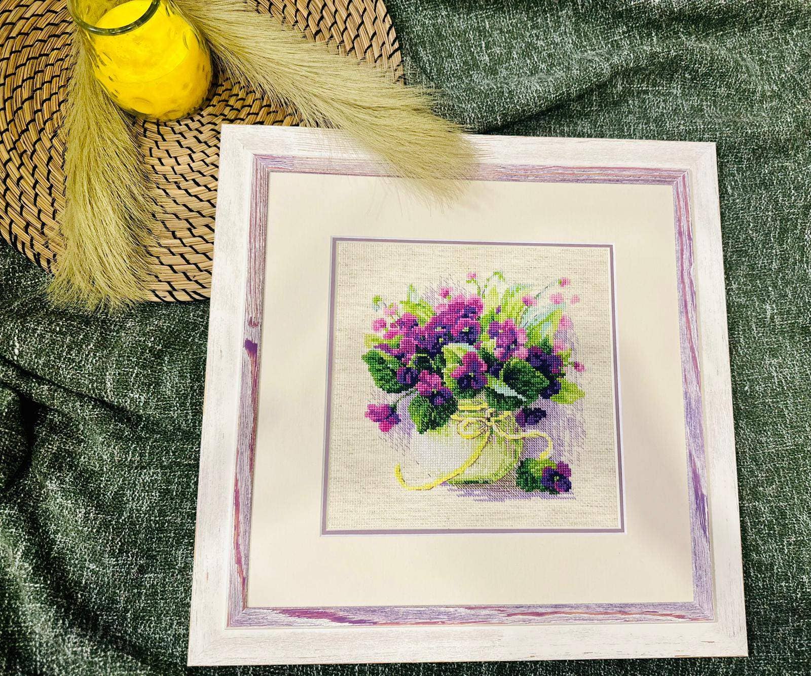 RIOLIS - Vente Accessoire de broderie/point de croix - Kit de Broderie au Point de Croix de Riolis 2091 Violettes en Pot5