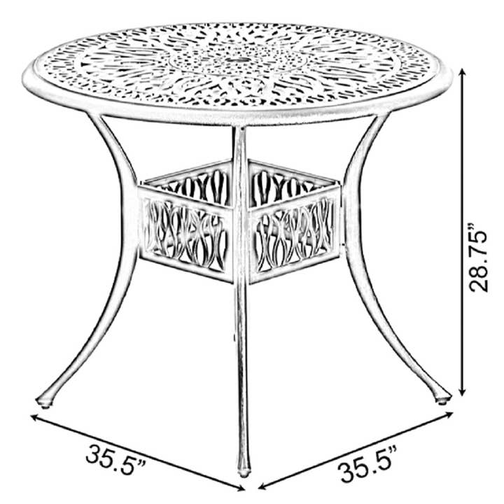 Quickway Imports - Wholesale Patio set - Indoor and Outdoor Bronze Dinning Set 2 Chairs with 1 Table3