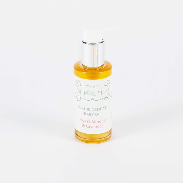 Sweet Almond & Lavender Pure & Delicate Baby Oil - 5 Units for wholesale by The Real Stuff Organic Skincare