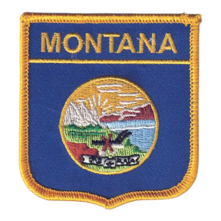 MONTANA Med Flaggen-Schild Souvenir-Aufnäher - 2305 für den Großhandel von Happy Wood Products