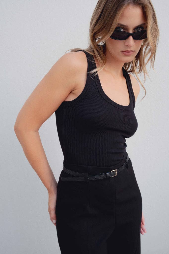 Black CULOTTE TROUSERS WITH BELT for wholesale on Faire1