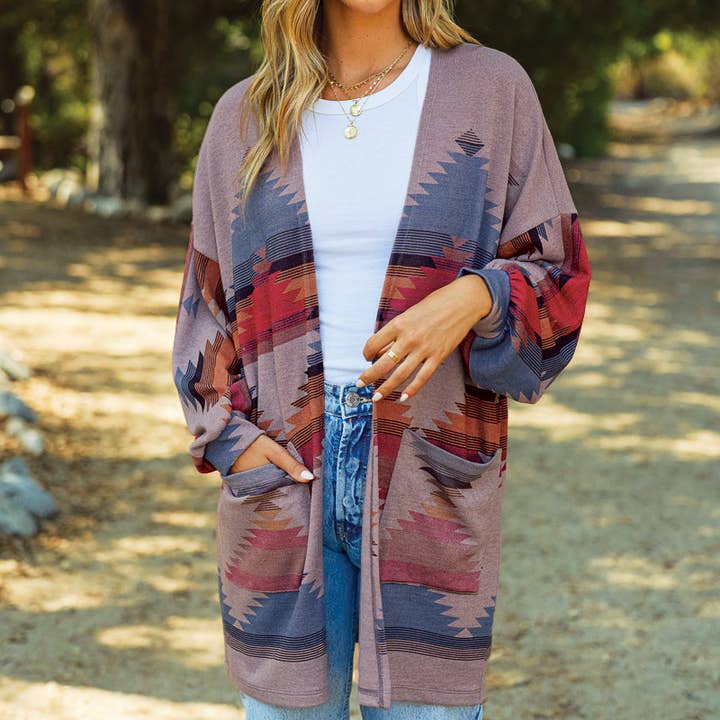 T872G10423 - Aztec Diamond Women's Cardigan for wholesale by Phil Love