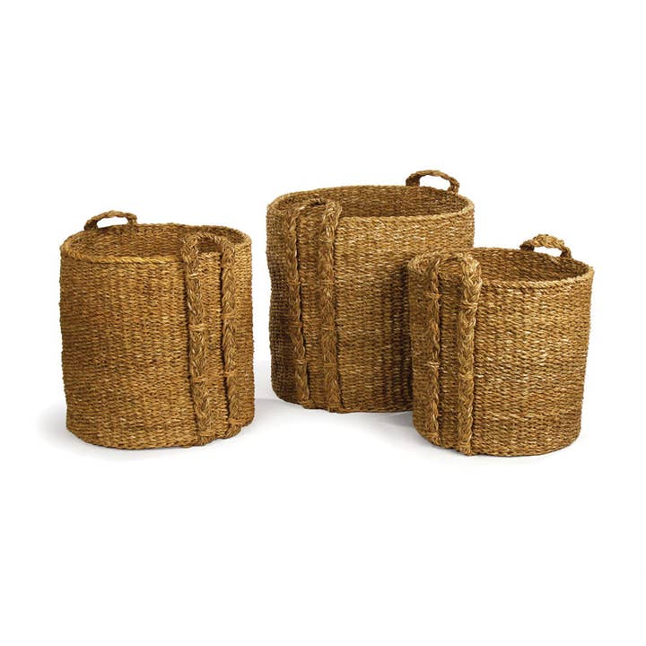 Seagrass Round Baskets Large, Set of 3 for wholesale by Napa Home & Garden