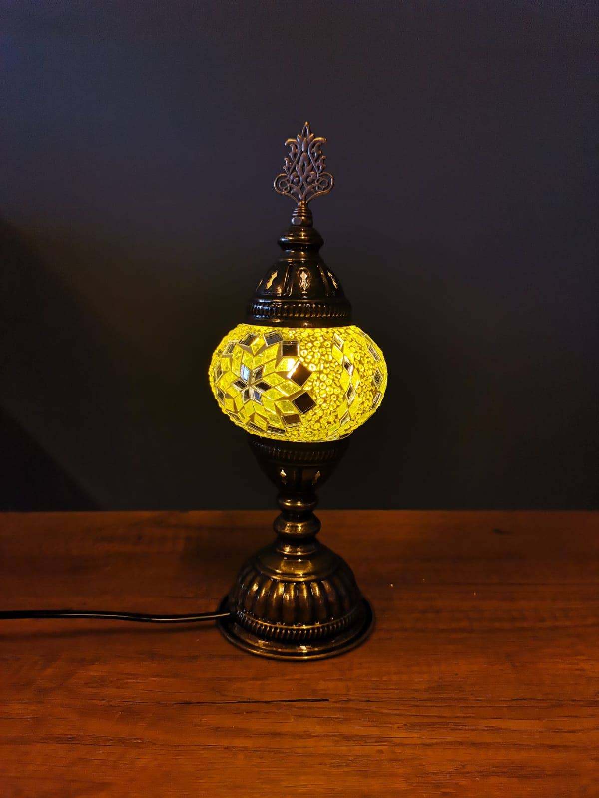 Import Corner - Wholesale Accent/Desk Lamp - 96311-20: BOXED TURKISH MOSAIC NIGHTLIGHT W/ 3"PRESSED SHADE12