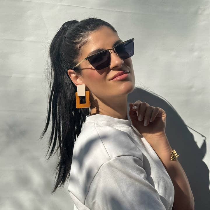 Christina Christi - Wholesale Clip-on earrings - Colorful Square Earrings, Clip On Earrings Women, Geometric5