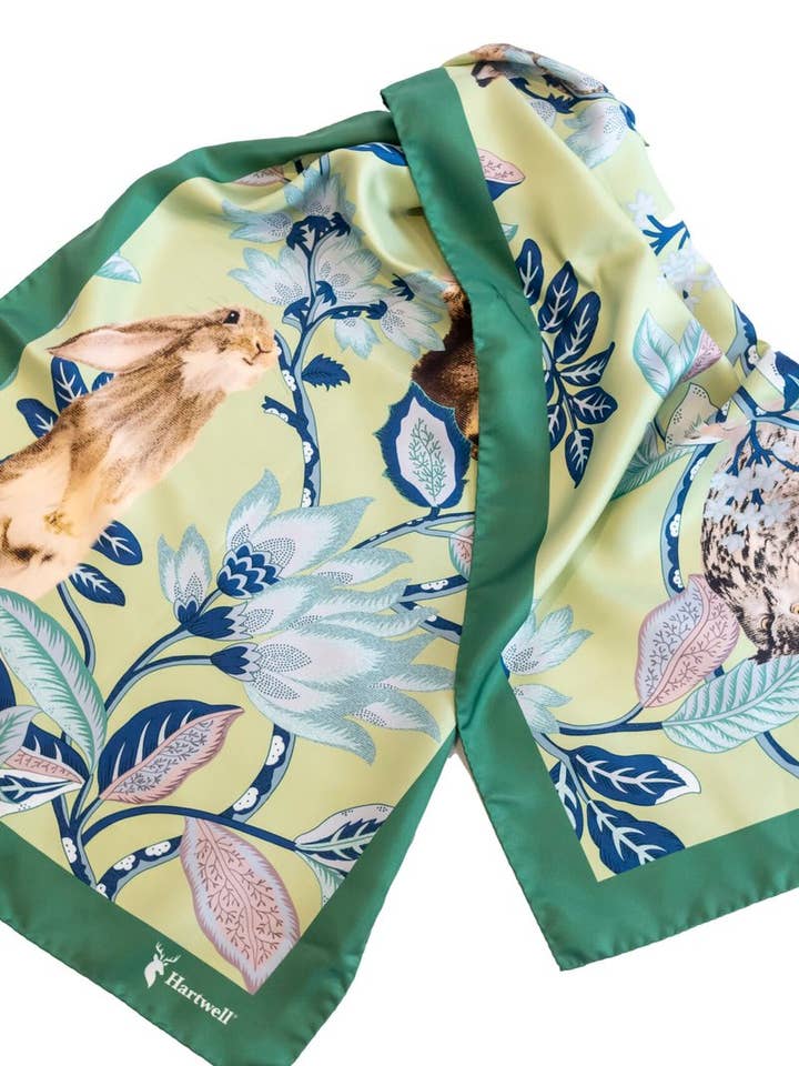 SABRINA 100% Italian silk scarf - GREEN for wholesale by HARTWELL