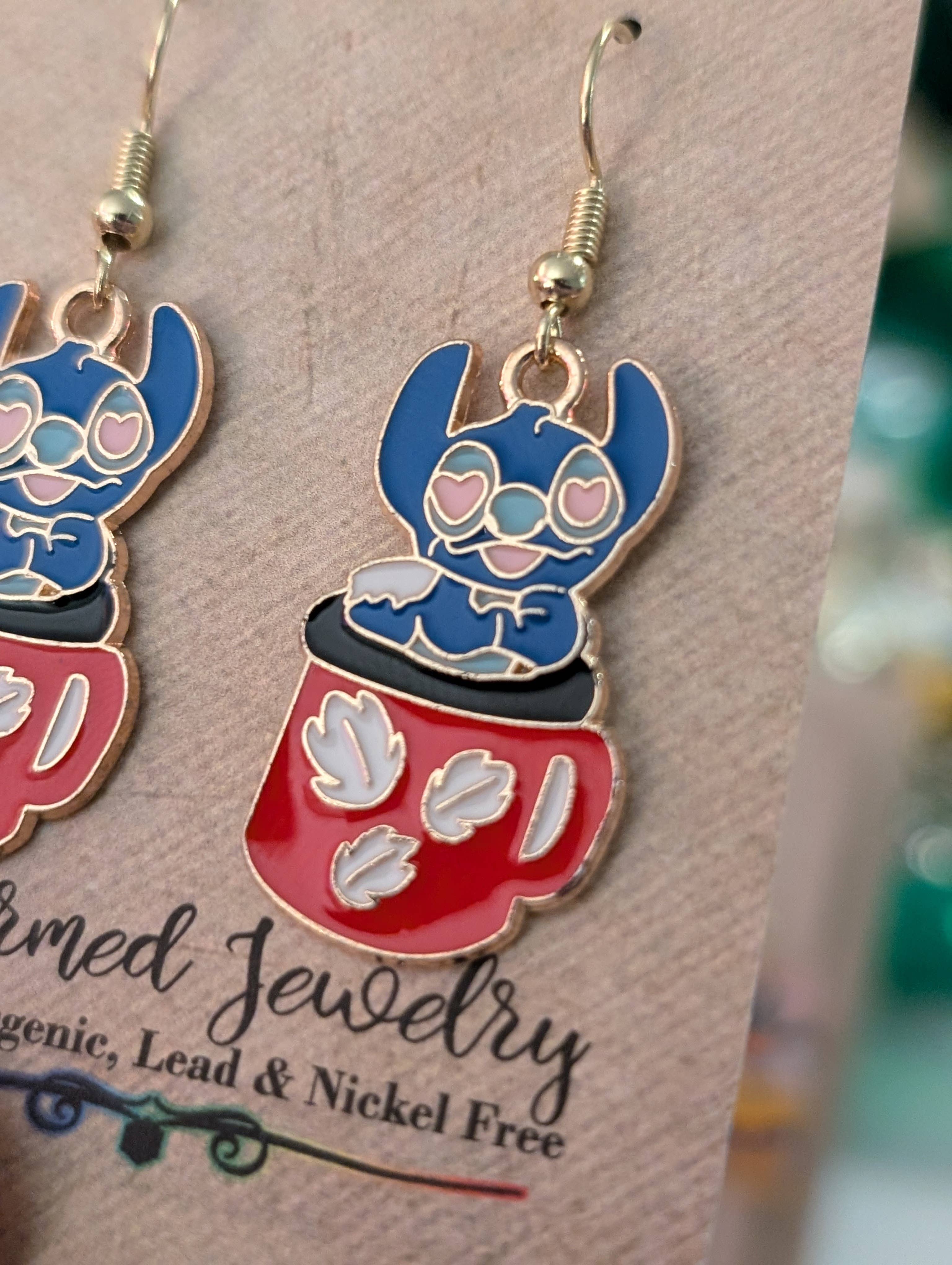 Con-Quest Crafts - Wholesale Dangle Earrings - Inspired by Stitch, Classic Alien Inspired Accessories4