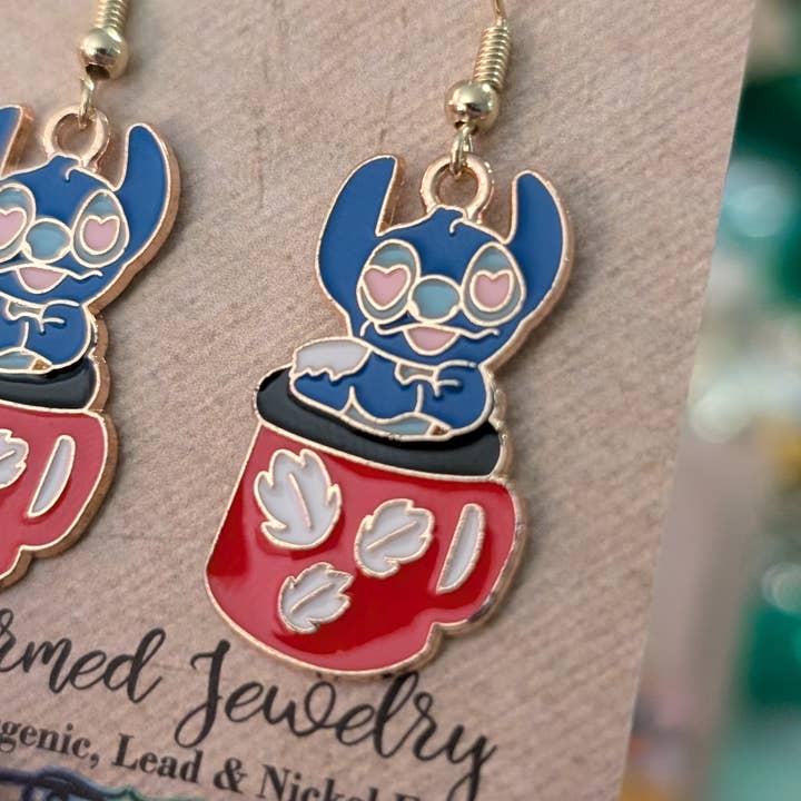 Con-Quest Crafts - Wholesale Dangle Earrings - Inspired by Stitch, Classic Alien Inspired Accessories5