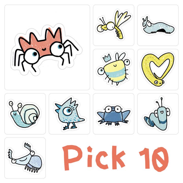Choisissez n'importe quel autocollant de 10 mignons bestioles pour la vente par Anna Totten