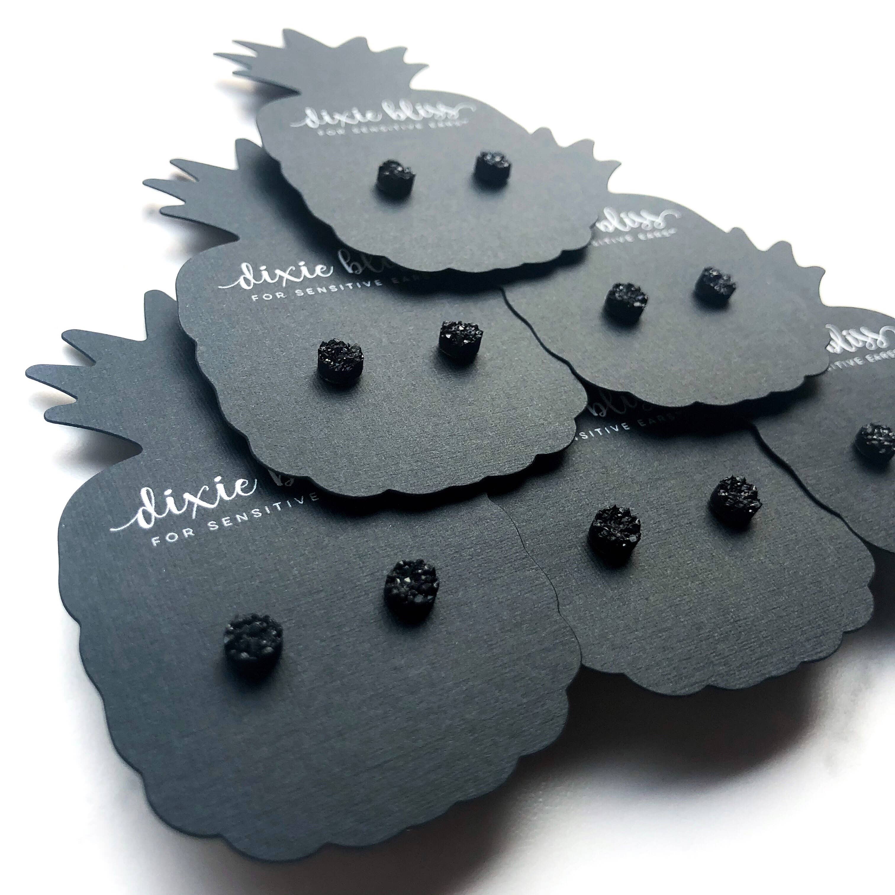 Dixie Bliss - Wholesale Stud/Post Earrings - Micro Studs in Black 1