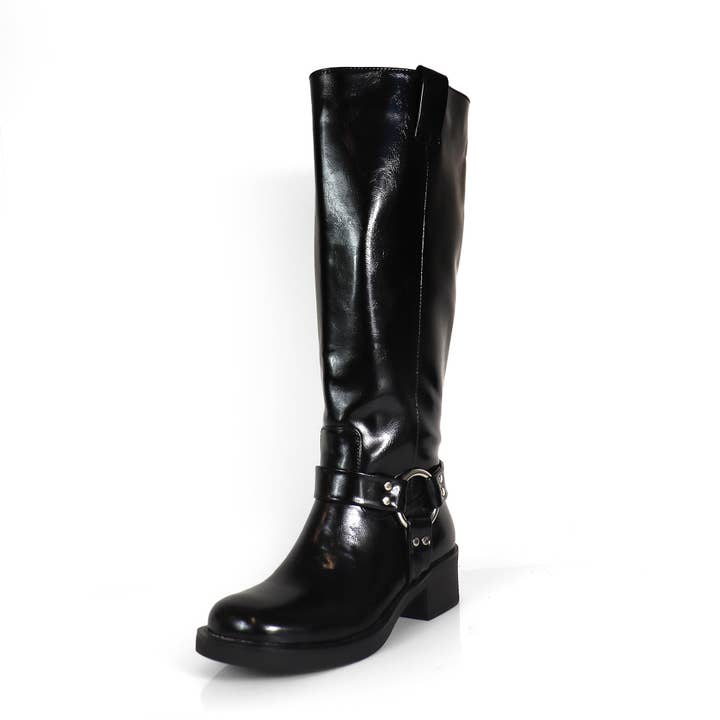 MATEO-1 CLOSED TOE KNEE HIGH BOOTS BLACK for wholesale by Liliana Shoes