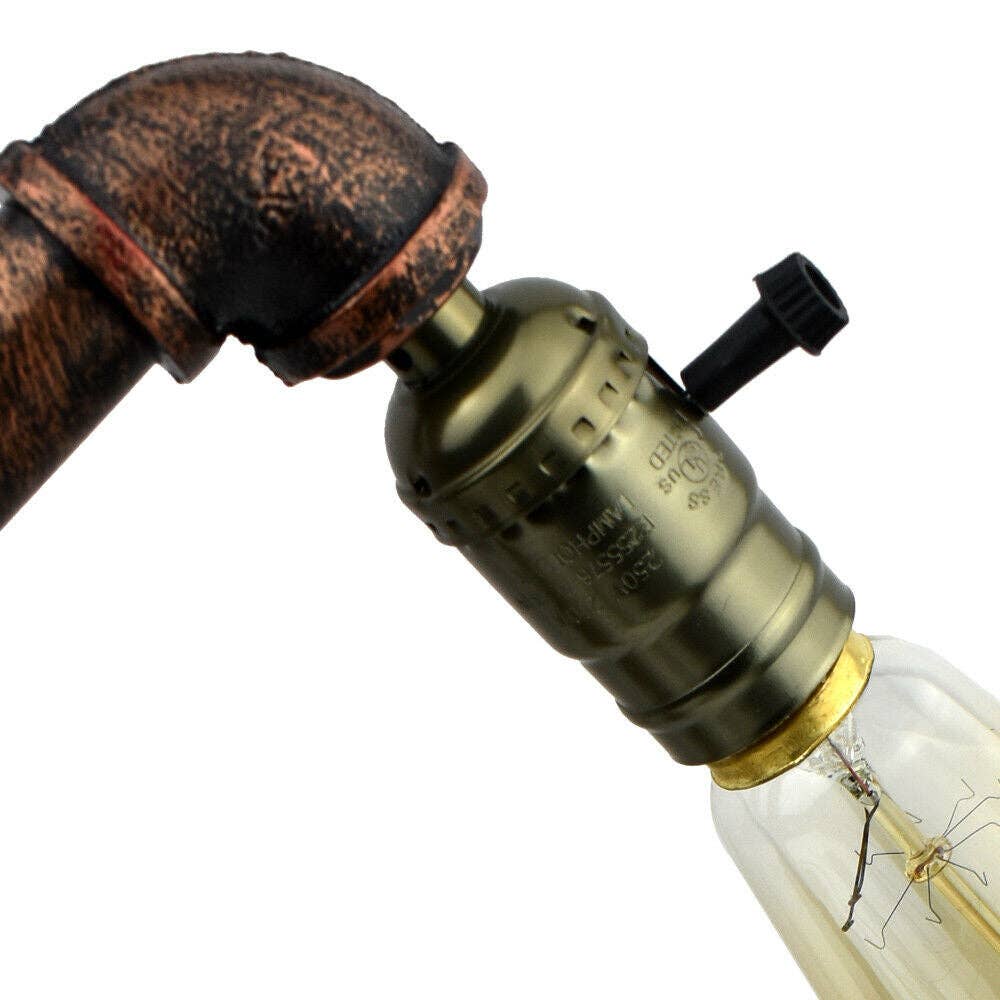 Ledsone - Wholesale Accent/Desk Lamp - Rustic Red Retro Industrial Table Lamp Lamps E27 Water pipe2