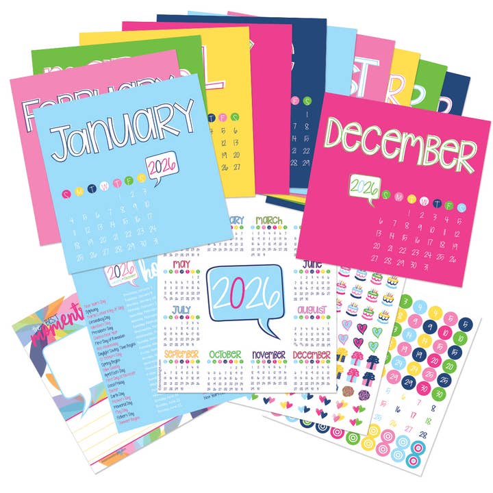 NEW! 2026 Mini Monthly Desktop Calendars | Open Stock for wholesale by Denise Albright®
