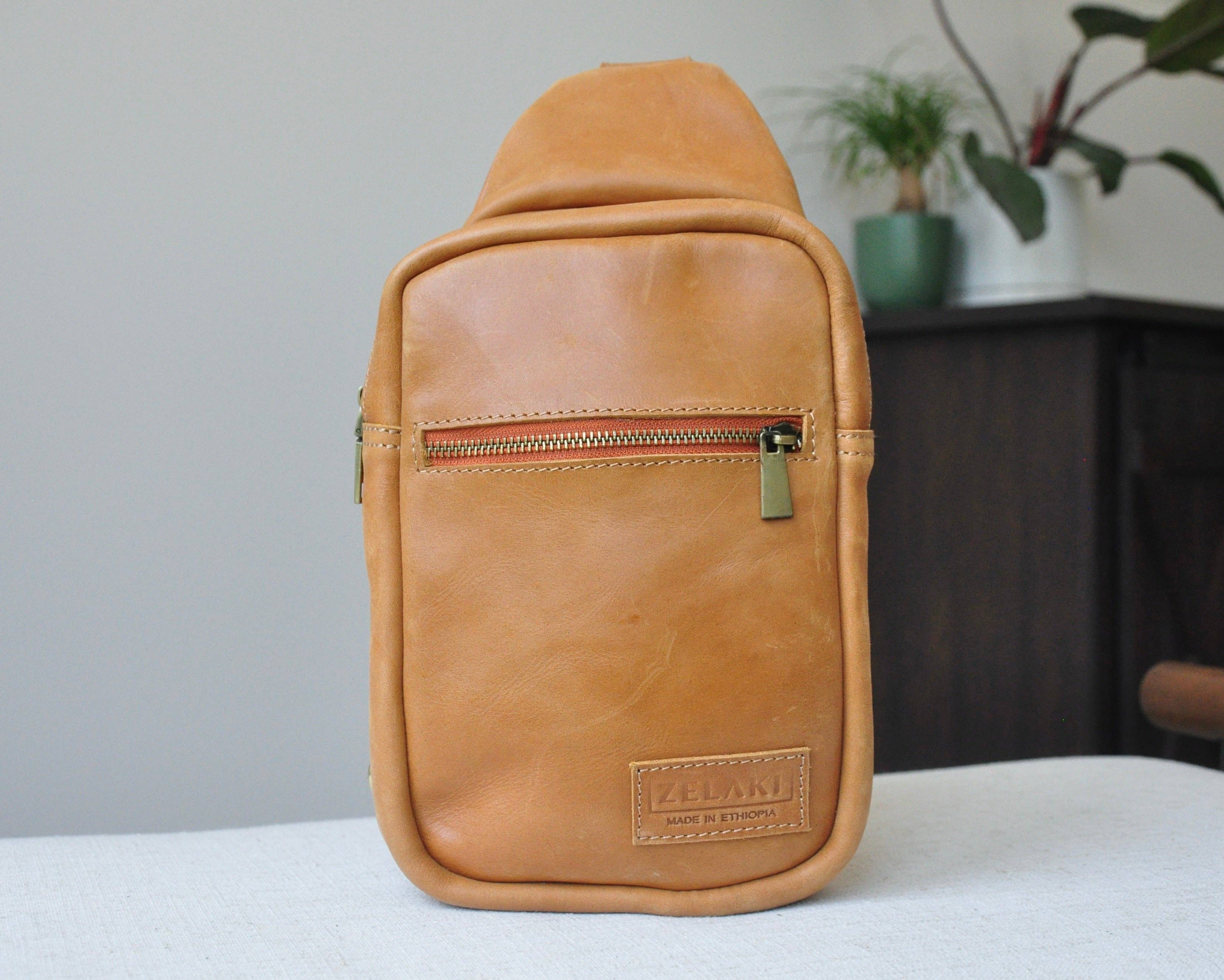 Zelaki Leather Company - Vente Sac à bandoulière – unisexe - Sac à bandoulière Addis/Écharpe à bandoulière unisexe/Sac à dos à bandoulière