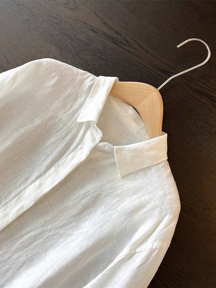 HIDDENBRAND - Wholesale Button Down Shirt - Women's - cotton linen blend button down shirt21