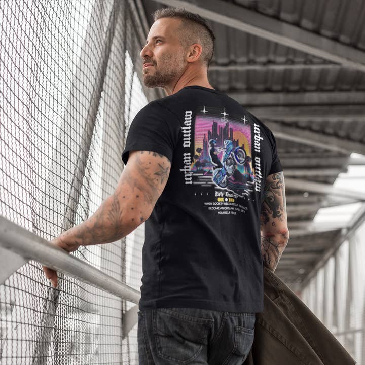 T-shirt Fora da Lei dos anos 80 por atacado de Urban Outlaw Apparel