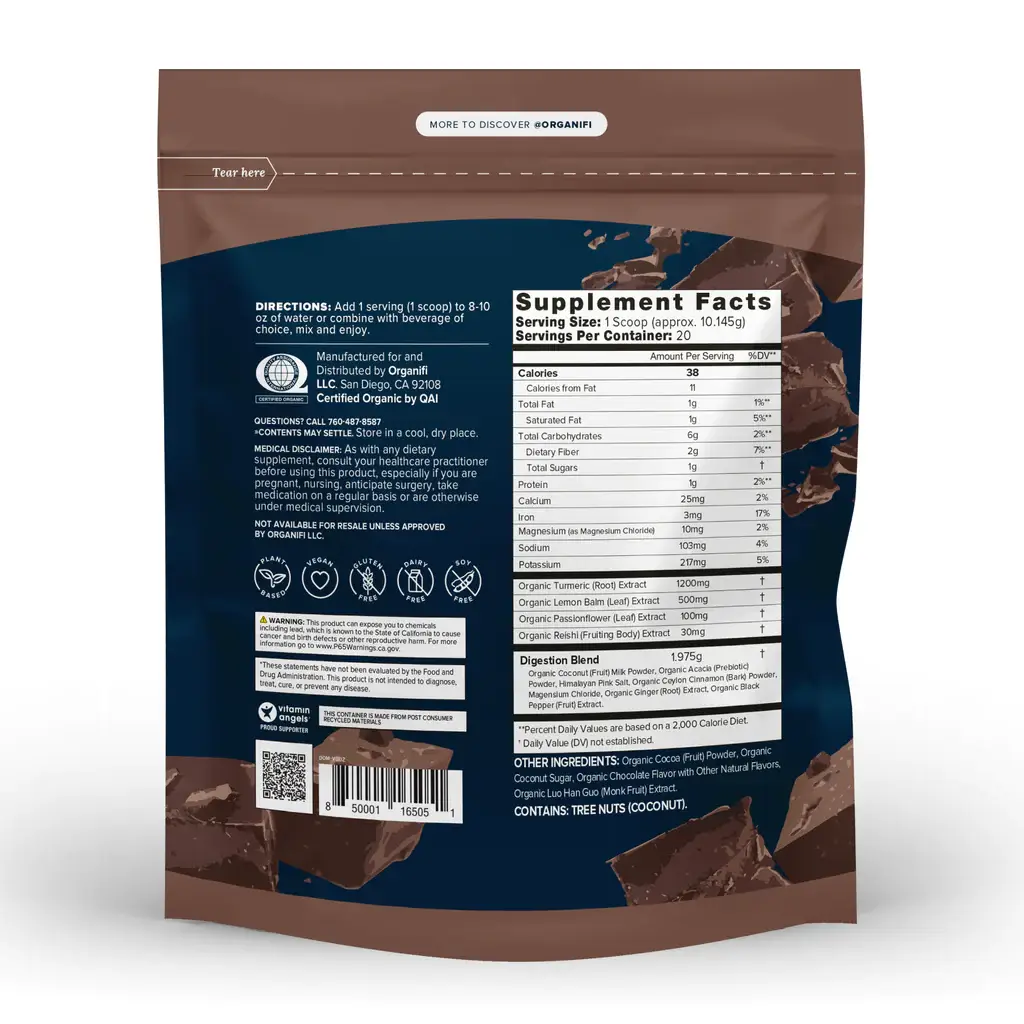 Organifi - Wholesale Hot Cocoa Mix/Kit - Gold Chocolate - Relaxing Turmeric/Cocoa Blend + Adaptogens1