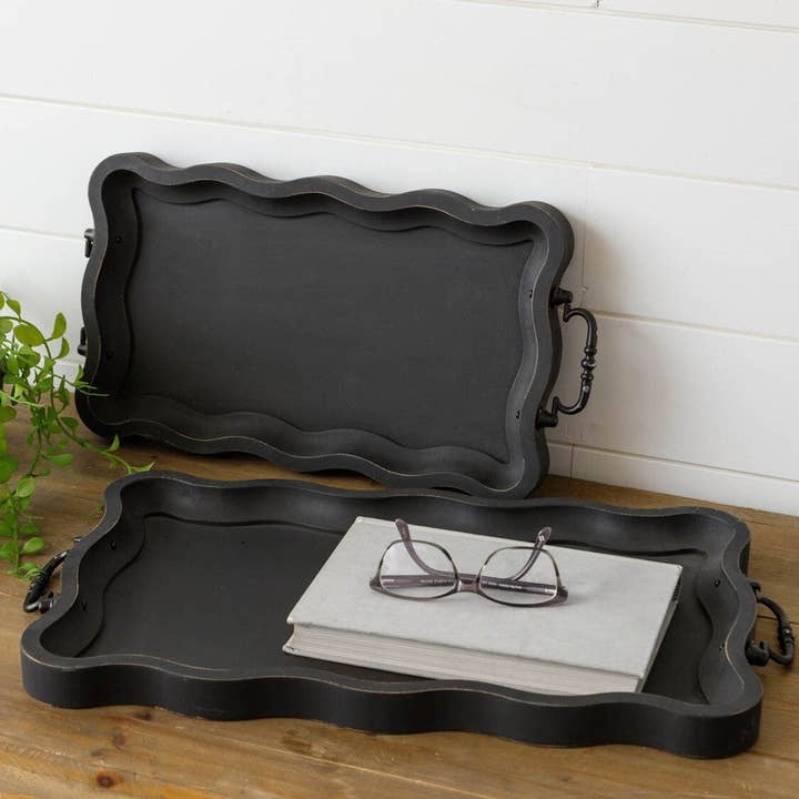 Audrey's Home & Gift - Wholesale Decorative Tray - Trays - Black (Set Of 02)1