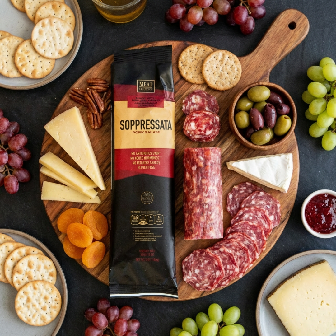 MeatCrafters Inc. - Wholesale Salami - Soppressata Dry-Cured Pork Salami: Spice & Red Wine, Italian0